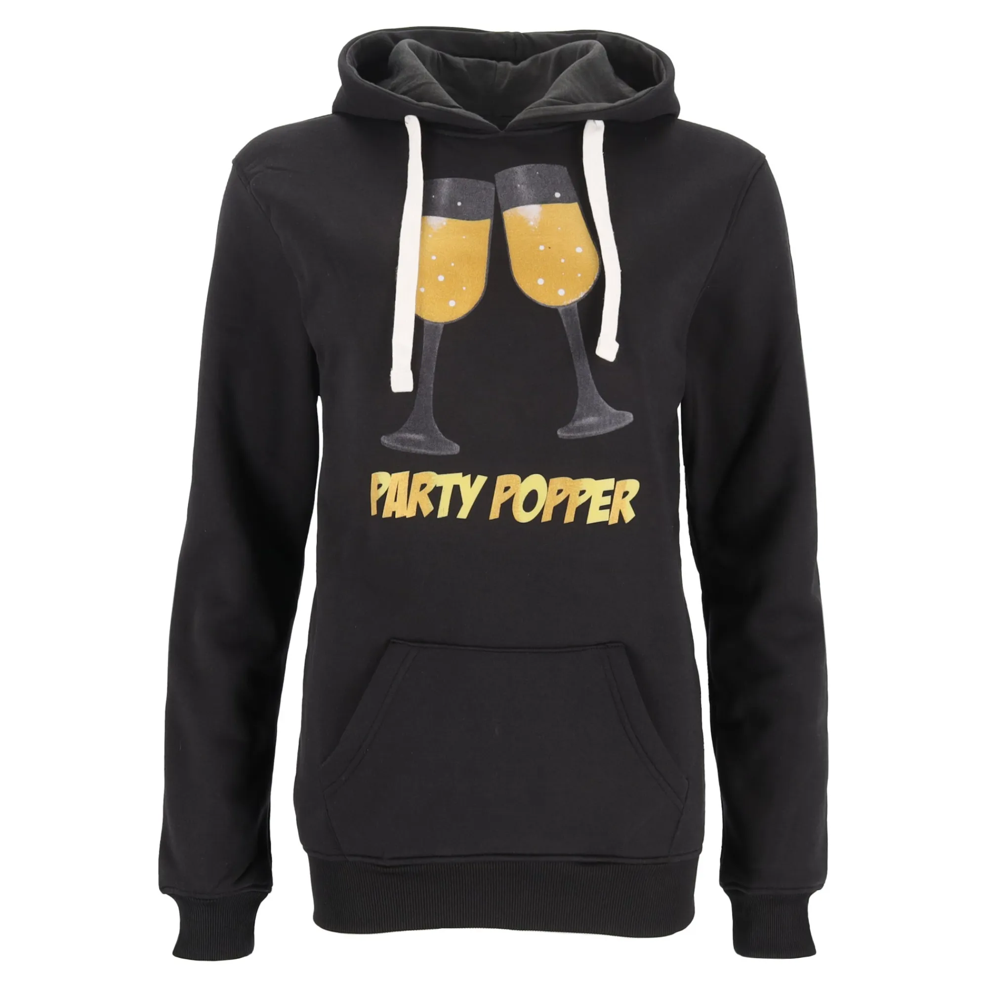Kerstkleding>Kerst hoody Party Popper zwart XS