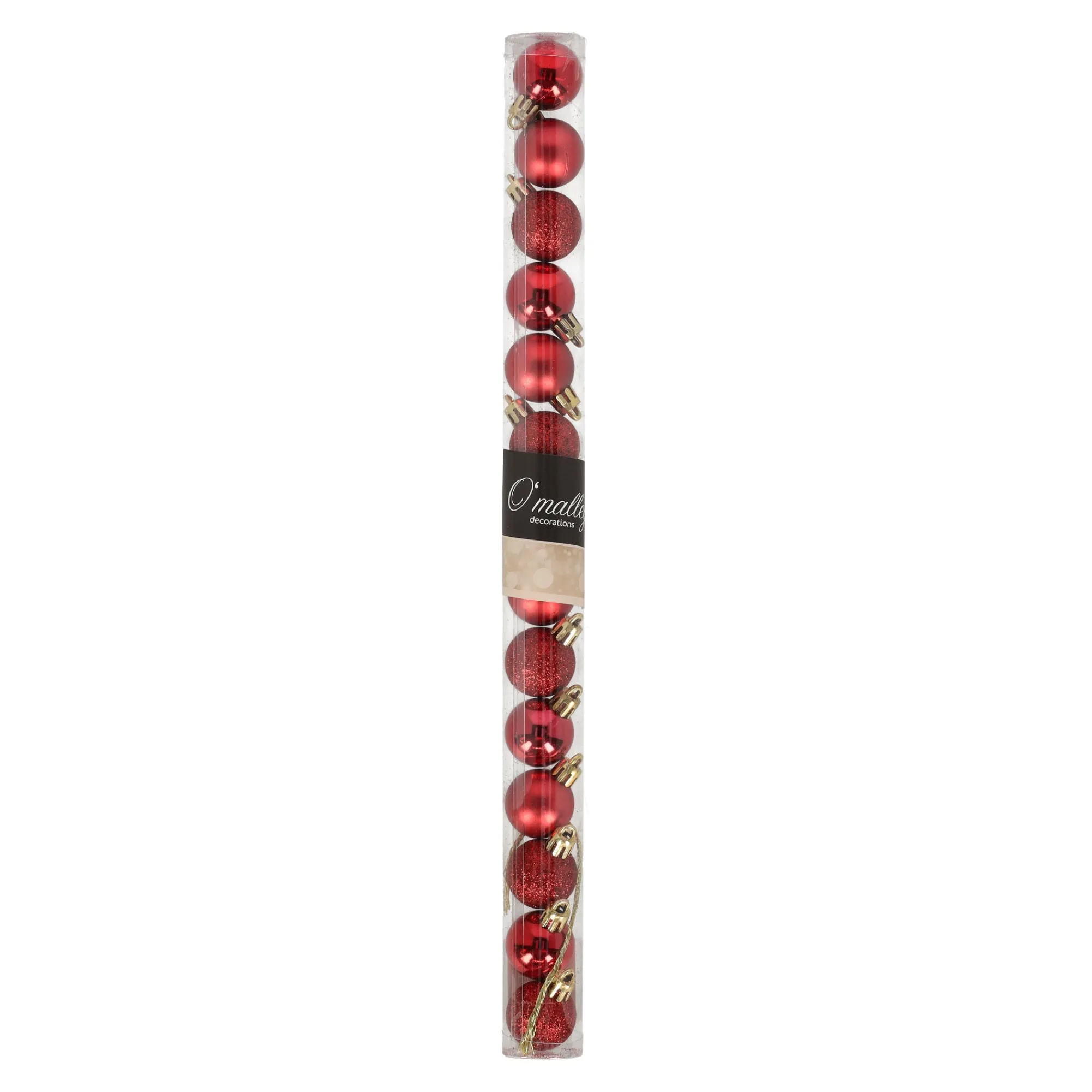 O'malley Kerstballen>Kerstbal 3 cm mix tube 14st. rood