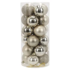 O'malley Kerstballen>Kerstbal 4cm mix koker 24st cream