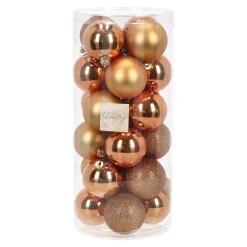 O'malley Kerstballen>Kerstbal 4cm mix koker 24st soft copper