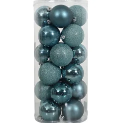 O'malley Kerstballen>Kerstbal 4cm mix koker 24st blauw