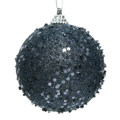 Decoris Kerstballen>Kerstbal foam blauw 8 cm