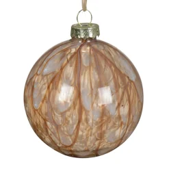 Decoris Kerstballen>Kerstbal glas pecan 8 cm