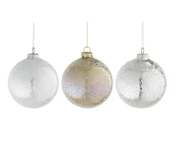 Mica Decorations Kerstballen>Kerstbal glas zilver goud 10cm