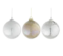 Mica Decorations Kerstballen>Kerstbal glas zilver goud 10cm
