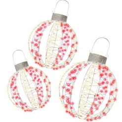 O'malley Kerstverlichting>Kerstbal set 3D 40-50-60cm rood 800LED