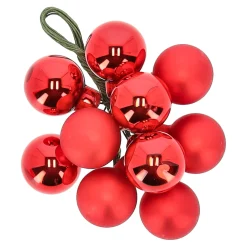 Kerstballen>Kerstbal tros 2cm 10st rood