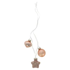 Kerstballen>Kerstbal tros mix 3st. roze goud