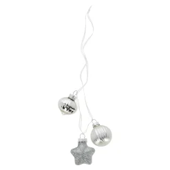Kerstballen>Kerstbal tros mix 3st. zilver