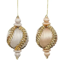 Kerstballen>Kerstbal zilver champagne 8 cm