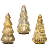 Kerstdecoratie>Kerstboom glas led goud 17 cm