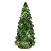 O'malley Kerstdecoratie>Kerstboom groen glas 19 cm met LED-lampjes