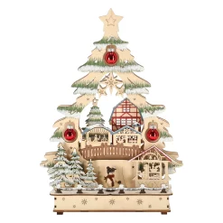 O'malley Kerstdorp|Kerstdecoratie>Kerstdorp boom met bos 24 x 33 cm