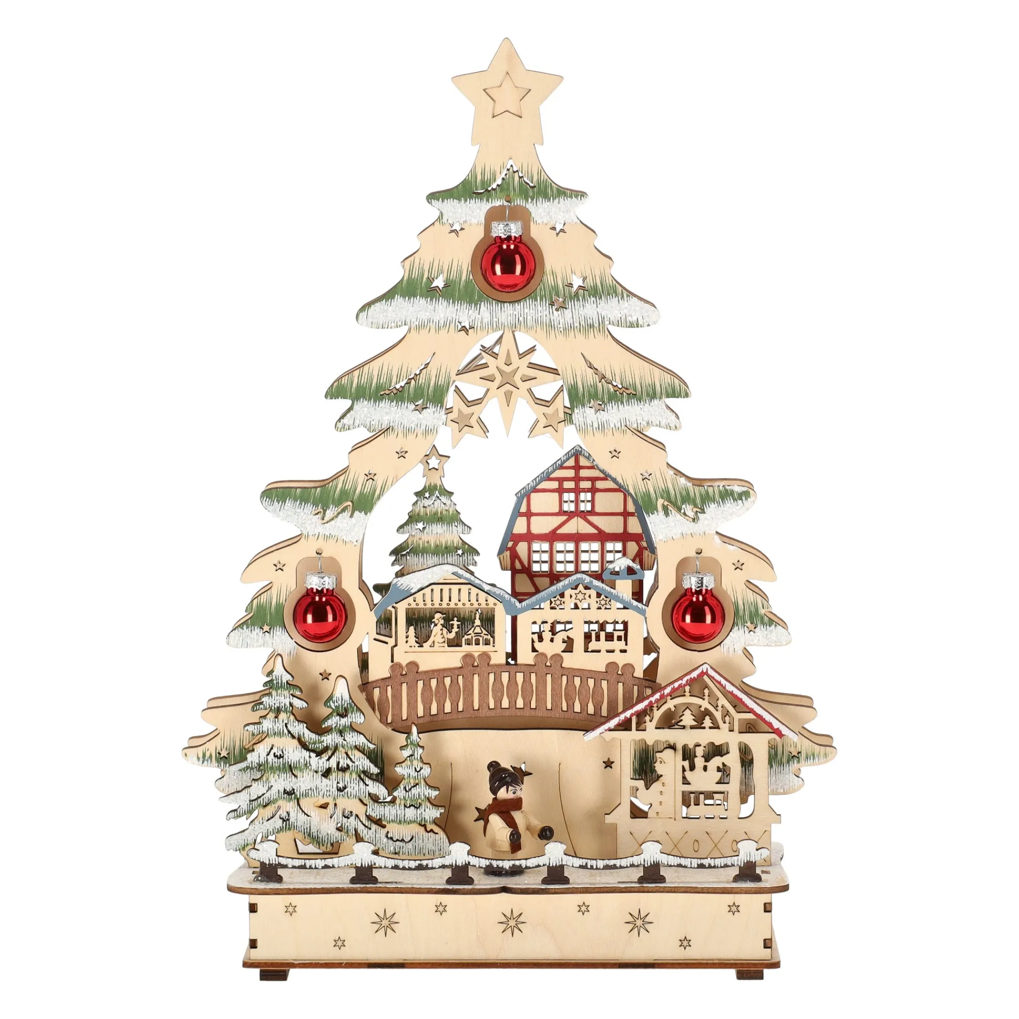 O'malley Kerstdorp|Kerstdecoratie>Kerstdorp boom met bos 24 x 33 cm
