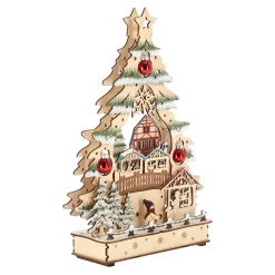 O'malley Kerstdorp|Kerstdecoratie>Kerstdorp boom met bos 24 x 33 cm