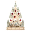 O'malley Kerstdorp|Kerstdecoratie>Kerstdorp boom met kerstbal 20 x 33 cm