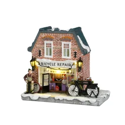 Luville Kerstdorp>Kerstdorp Fietsenmaker 16x8x14cm