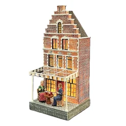 Kerstdorp>Kerstdorp huis pergola 9x9x21cm