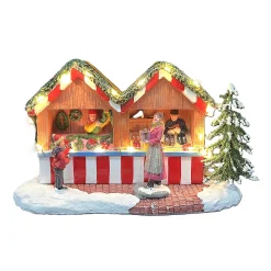 Kerstdorp>Kerstdorp kerstkraam A 19x8x11cm