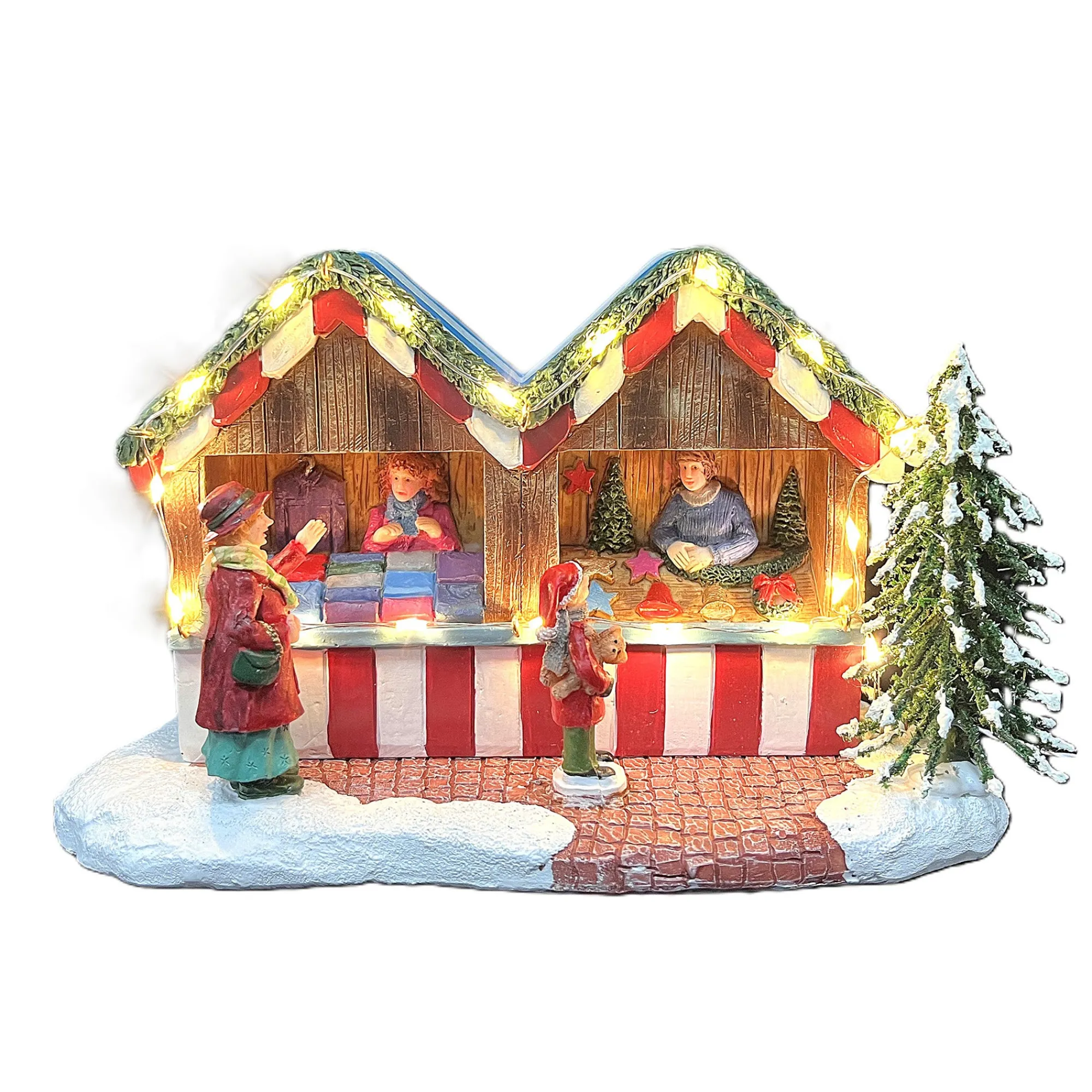 Kerstdorp>Kerstdorp kerstkraam B 19x8x11cm