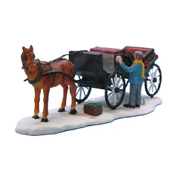 Kerstdorp>Kerstdorp koets paard 21x8x7cm