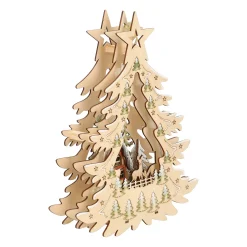 O'malley Kerstdecoratie>Kerstdorp lasercut kerstboom 23 x 30 cm