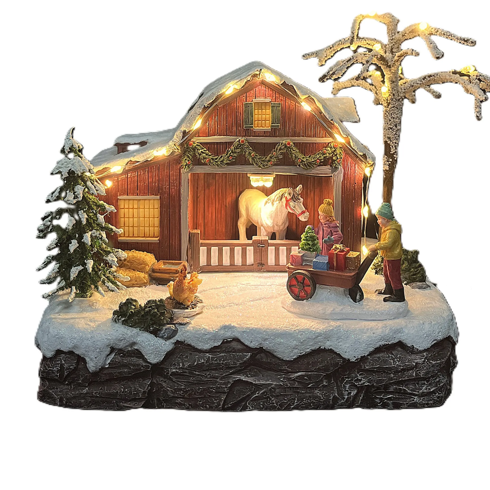 Kerstdorp>Kerstdorp pony ranch 20 x 15 x 20 cm