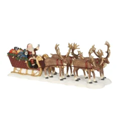 Luville Kerstdorp>Kerstdorp Slee met rendieren 21 x 6 x 8 cm