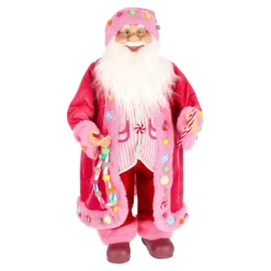 O'malley Kerstdecoratie>Kerstman 60 cm candy pink