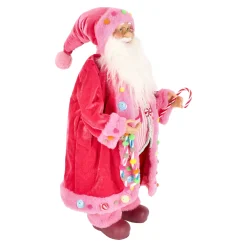 O'malley Kerstdecoratie>Kerstman 60 cm candy pink