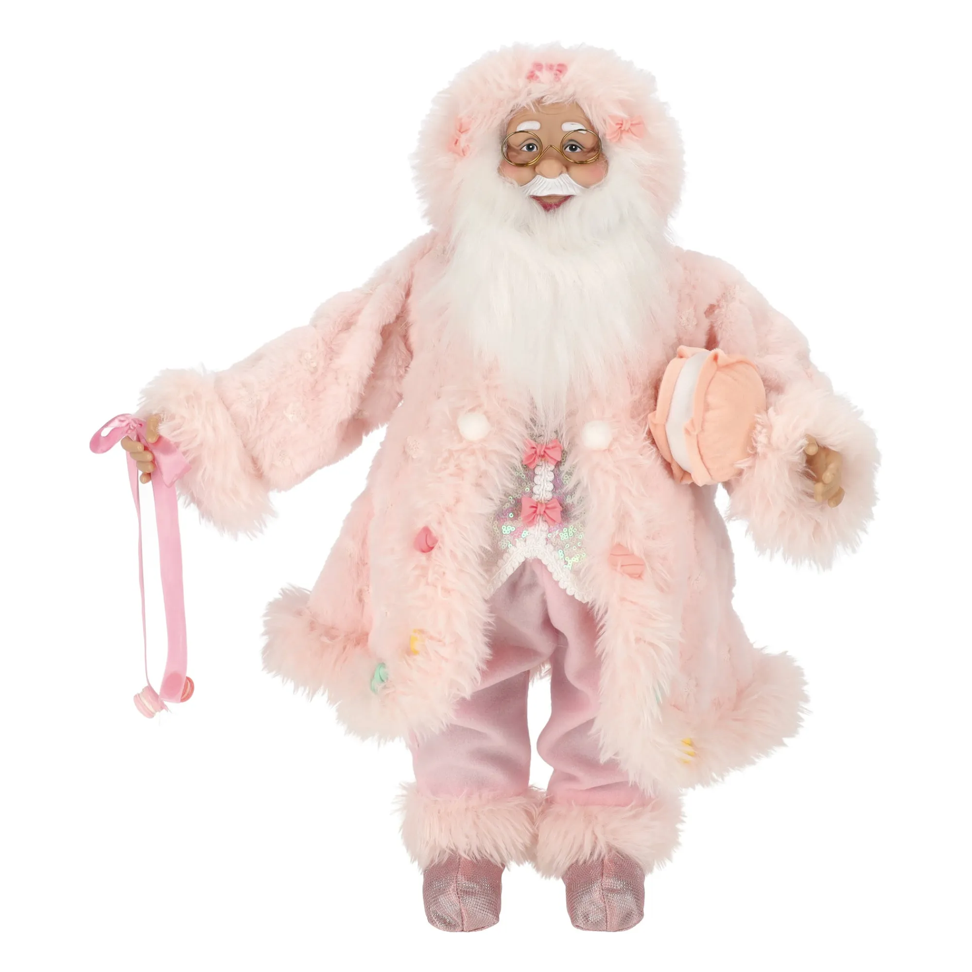 O'malley Kerstdecoratie>Kerstman 60 cm candy pink