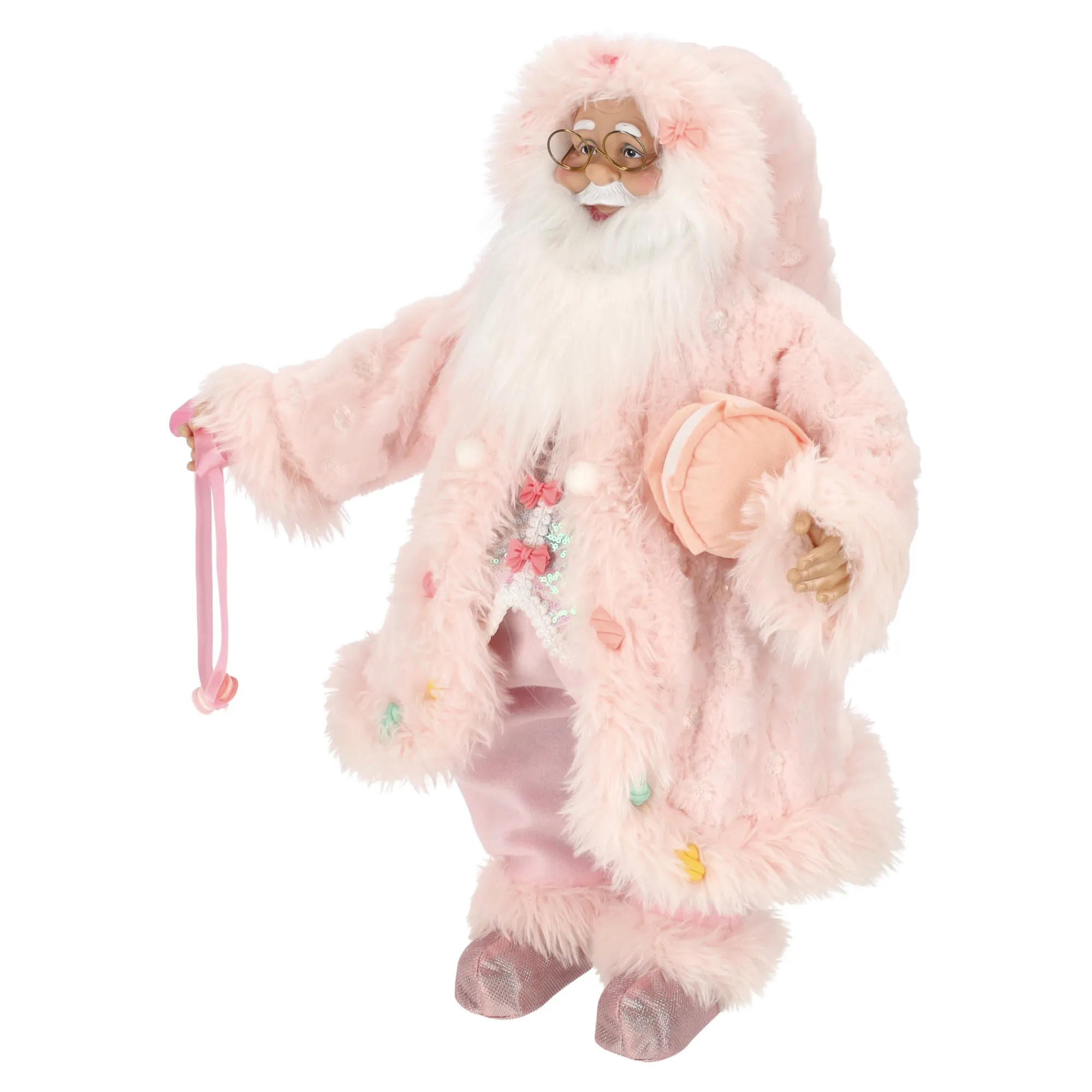 O'malley Kerstdecoratie>Kerstman 60 cm candy pink