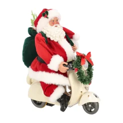Kerstdecoratie>Kerstman 28 cm op vespa