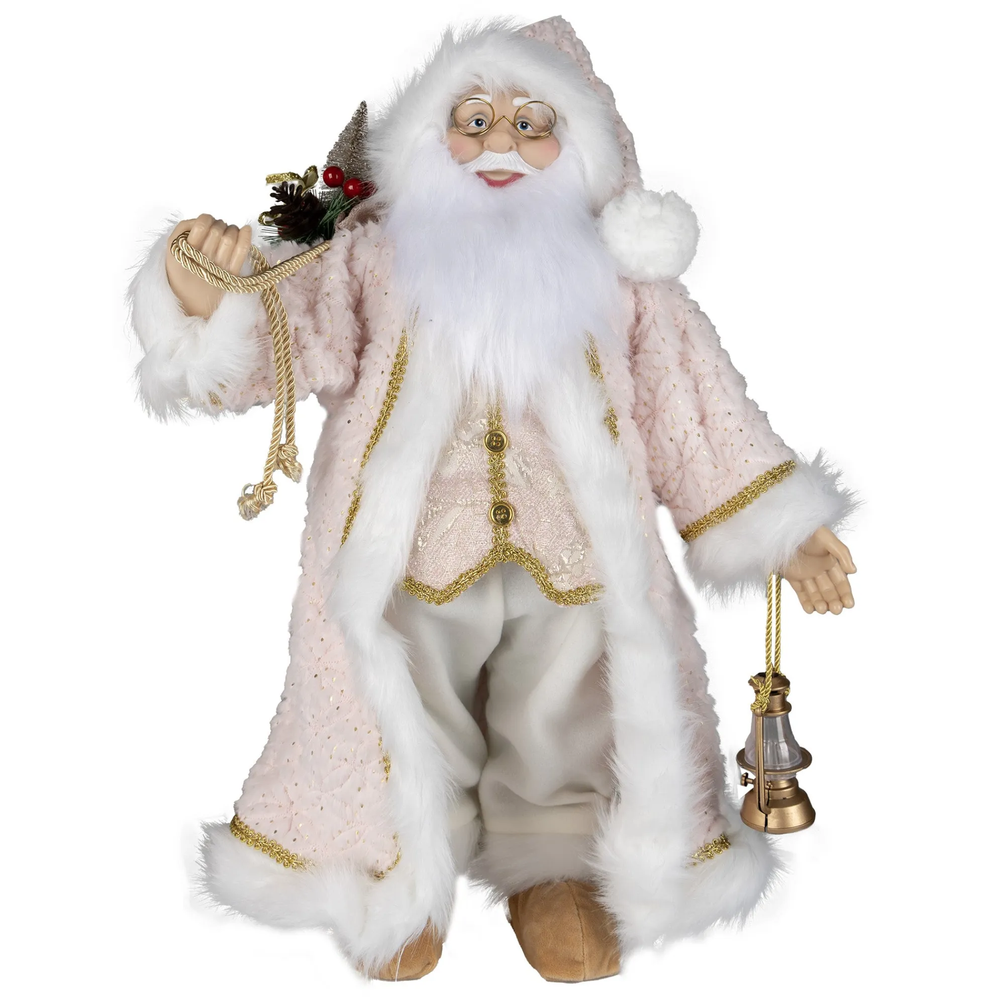 O'malley Kerstdecoratie>Kerstman 30cm sweet pink