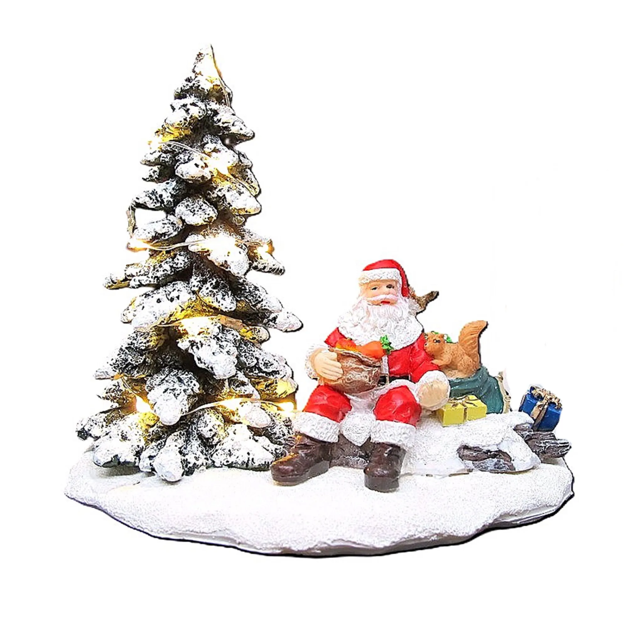 Kerstdorp>Kerstman met kerstboom