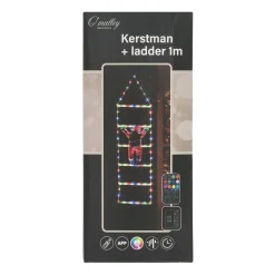 O'malley Kerstdecoratie|Kerstverlichting>Kerstman op ladder 116 RGB-LED