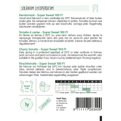 Horti Tops Moestuin>Kerstomaat supersweet 100 F1
