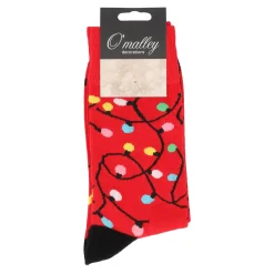 O'malley Kerstkleding>Kerstsok lampjes rood 39-43