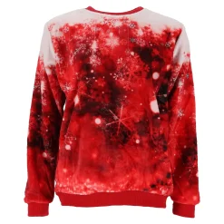 Kerstkleding>Kersttrui soft sneeuwvlok rood S