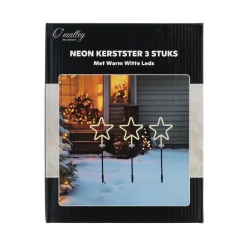 O'malley Kerstdecoratie>Kerstverlichting ster neon 3st. LED-ww