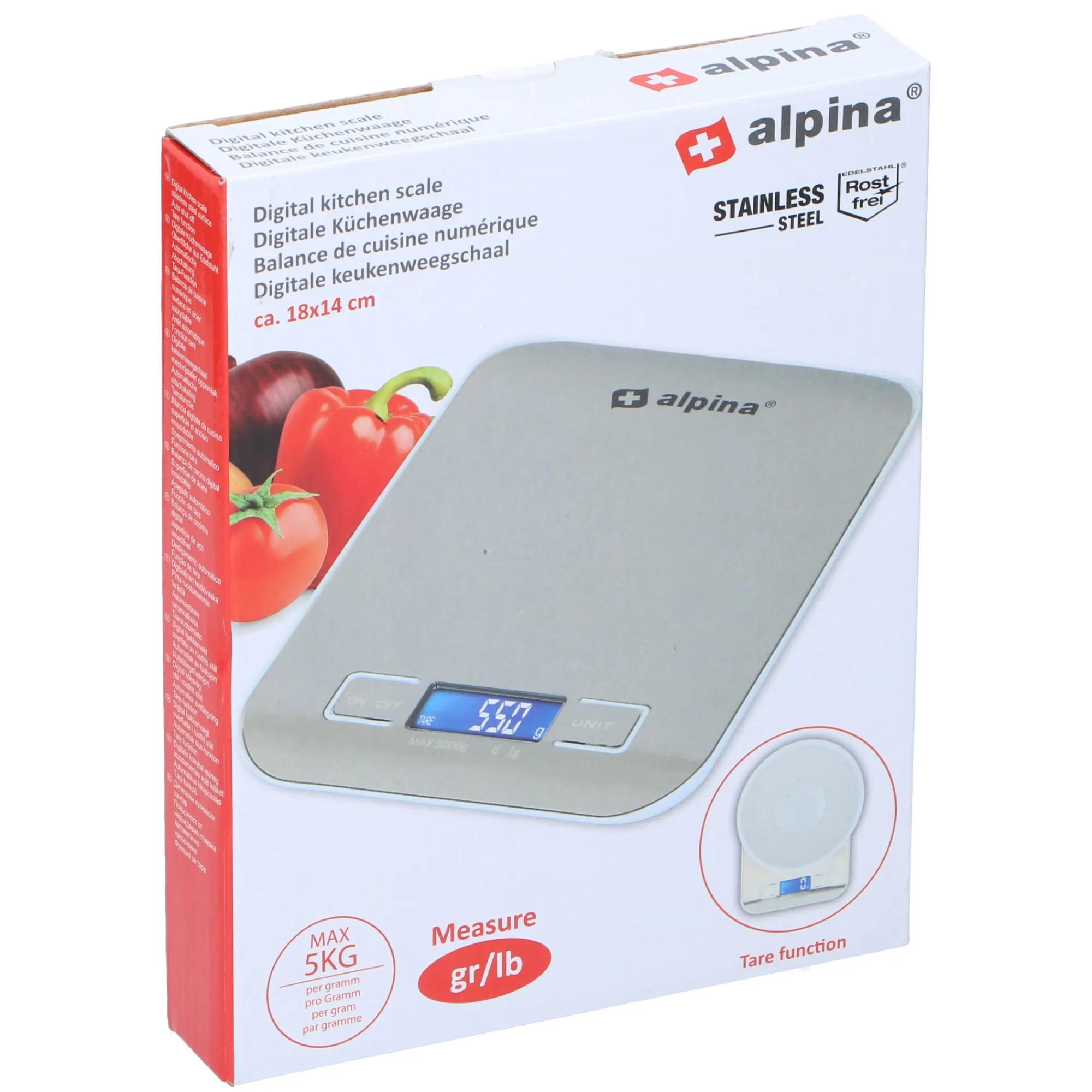 Alpina Koken & Tafelen>Keukenweegschaal 5 kg