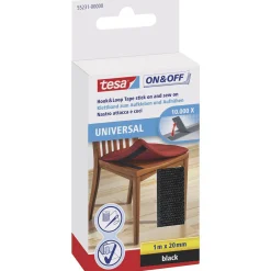 Tesa Bouw>Klittenband tape 20mmx1M zwart