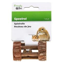 Friendly Pet Knaagdier Speelgoed>Knaagdier rol+bel natuur 7cm