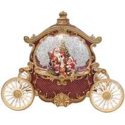 O'malley Kerstdecoratie>Koets glitter 26cm rood