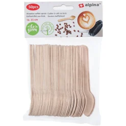Alpina Koken & Tafelen>koffielepel hout 11cm 50st
