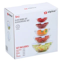 Alpina Opbergen>Kommenset glas 10st. met deksel
