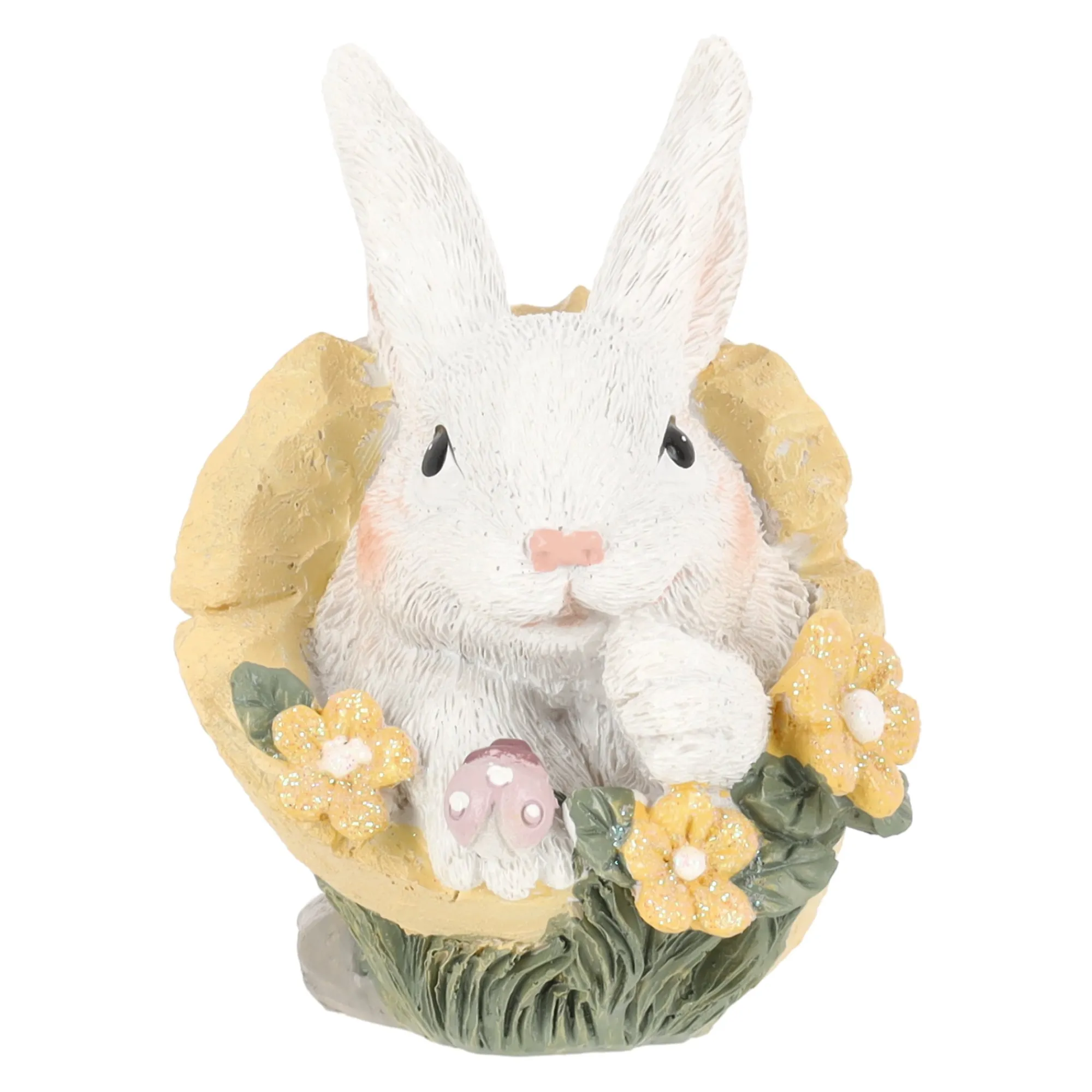 O'malley Pasen>Konijn in bloem geel 10cm
