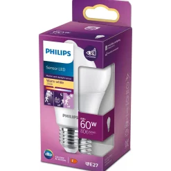 Philips Binnenverlichting>Lamp LED bol mat beweging 60W E27