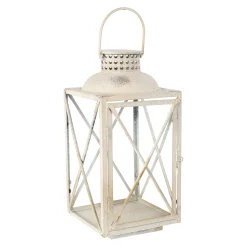 O'malley Woondecoratie>Lantaarn antiek wit 39 cm