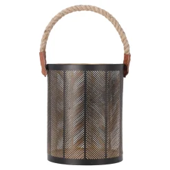 O'malley Woondecoratie>Lantaarn Garlan zwart goud 15 x 20 cm